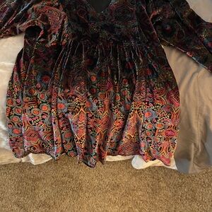 Velvet multi color XL mini dress from anthro